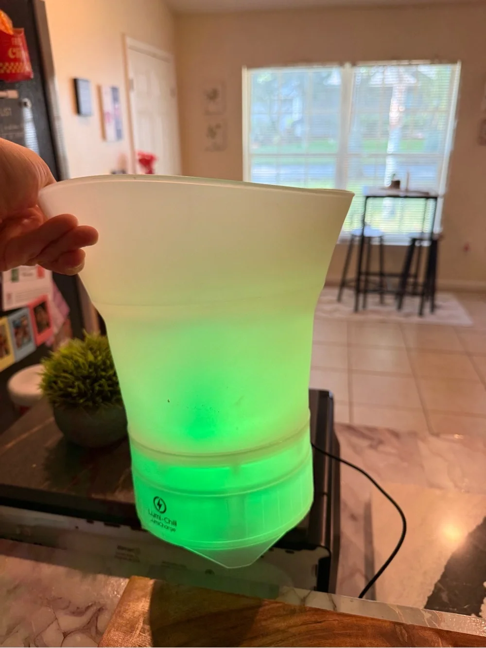 LED Insulated Party Ice Bucket - White